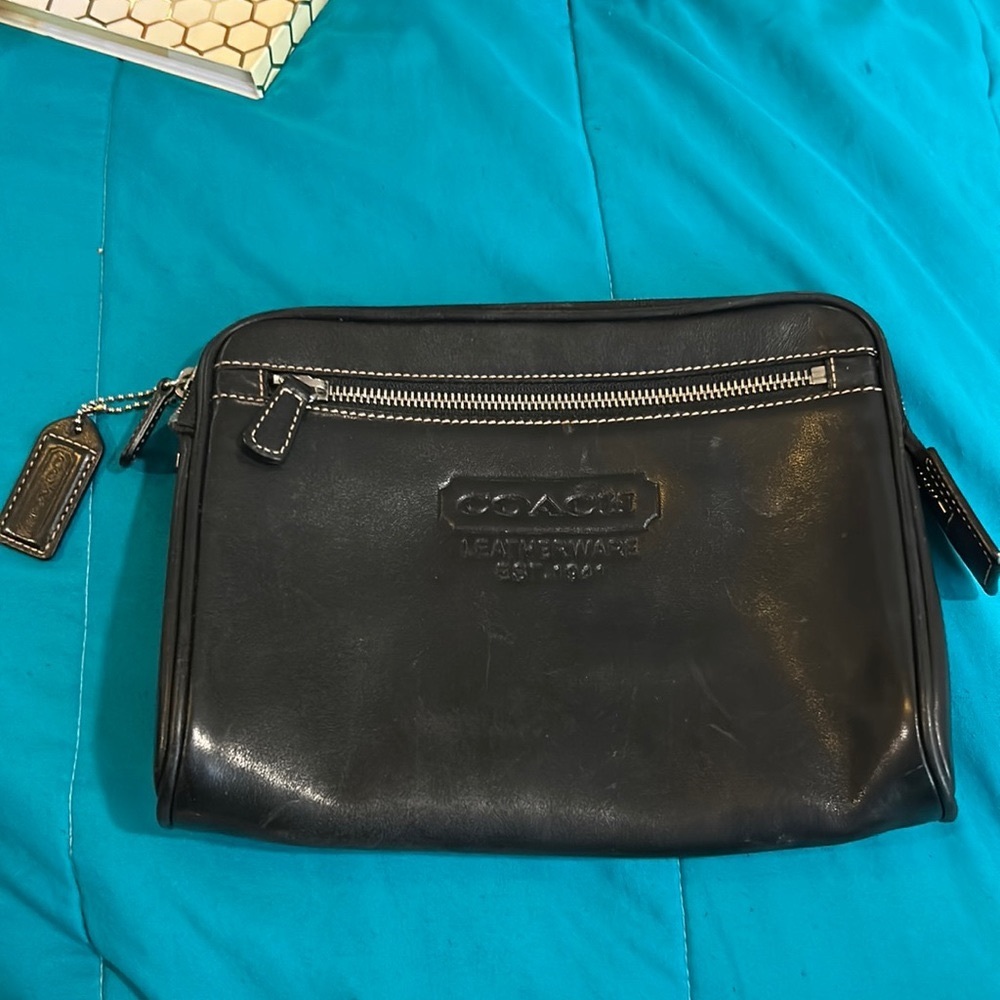 Real authentic genuine, Coach leather shaving kit